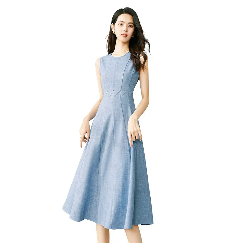 Late White Sleeveless Dress Women's-2