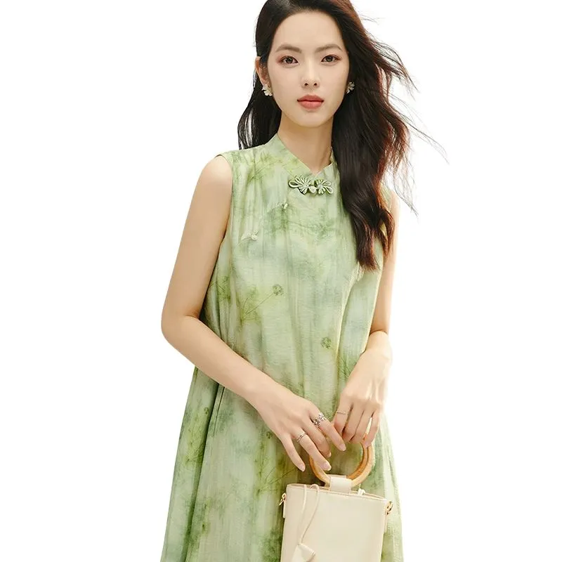 Late White Sleeveless Dress Women's-2