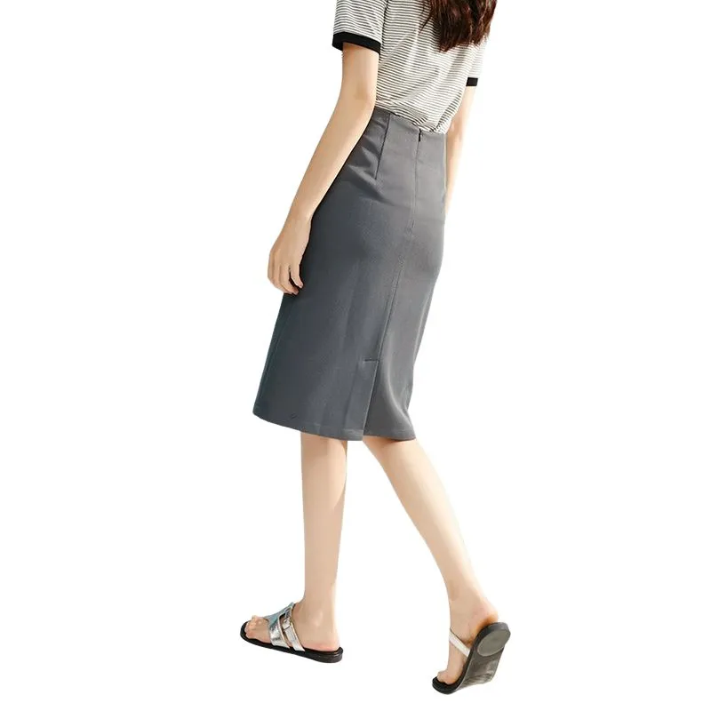 Late White Casual Long Skirt Women's-3