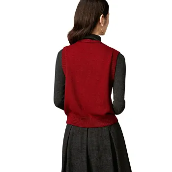 Late White Vest Women's Burgundy