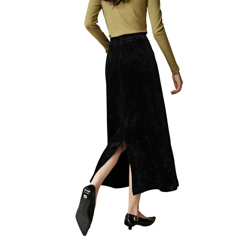 Late White Casual Long Skirt Women's-5