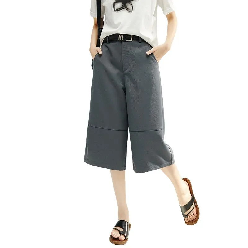 Late White Casual Shorts Women's Gray-2
