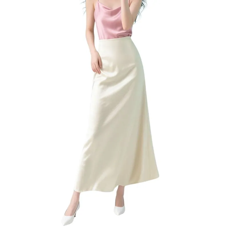 Late White Casual Long Skirt Women's-10