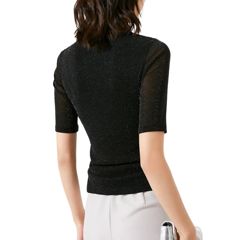 Late White T Shirt Women's Black-3