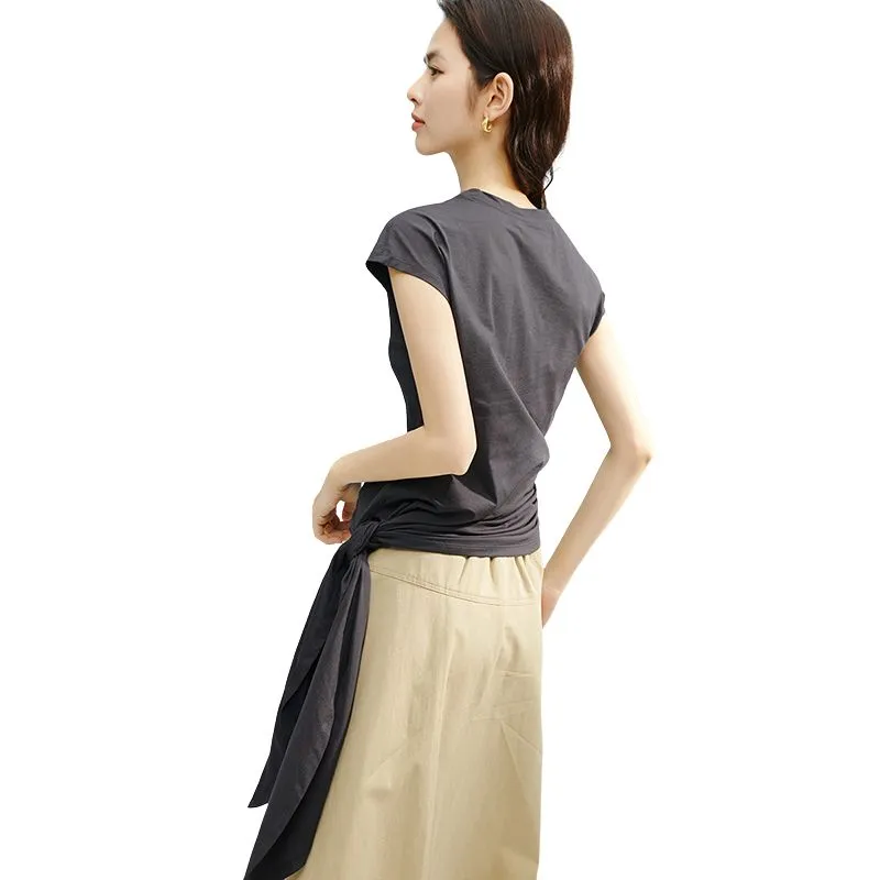 Late White T Shirts Women's Dark Gray-3