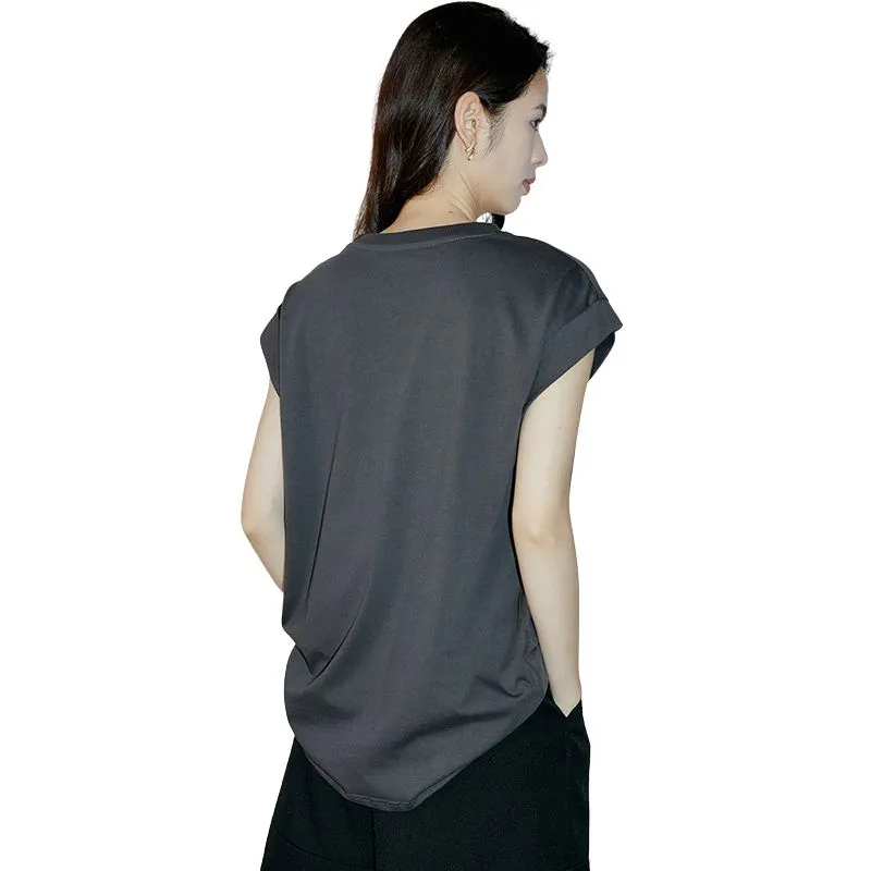 Late White T Shirt Women's Dark Gray-3