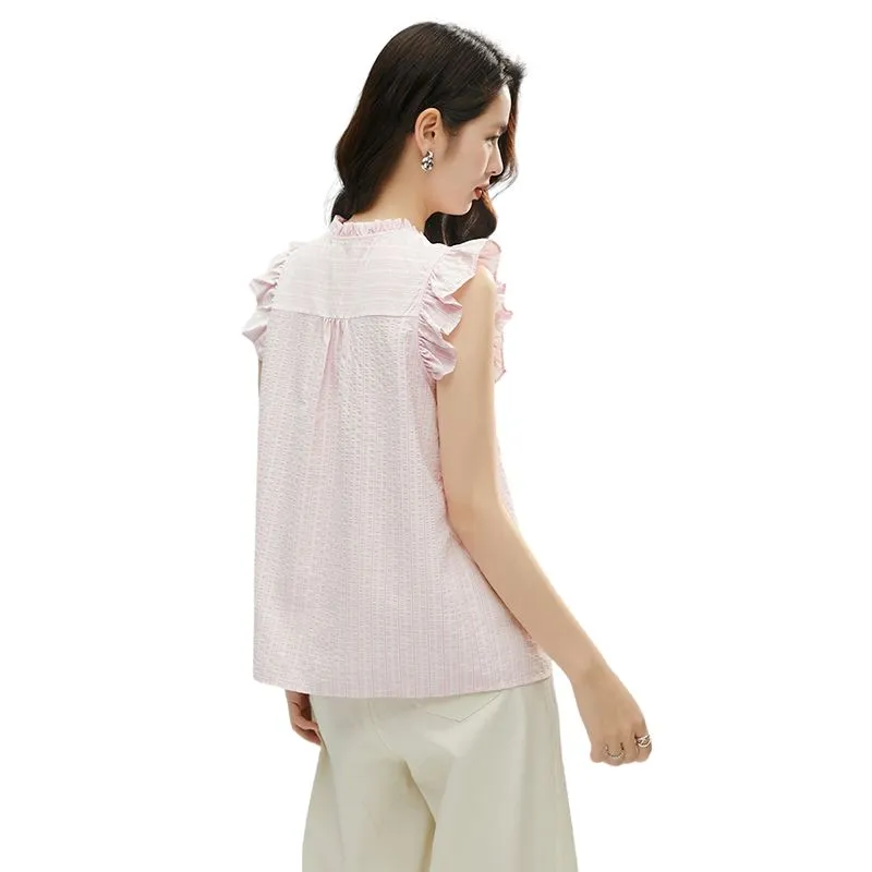 Late White Shirts Women's Pink-3