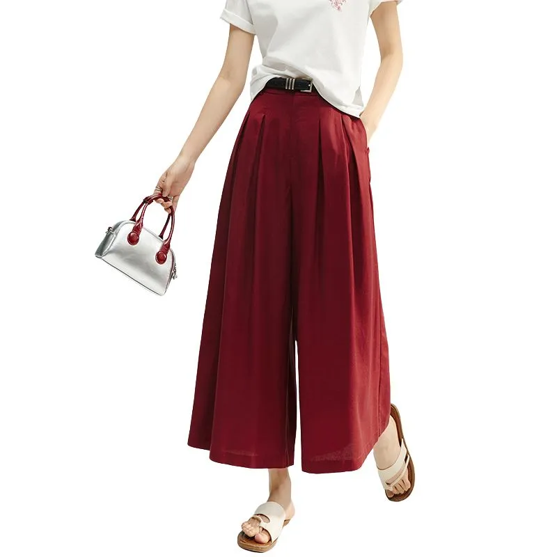 Late White Casual Pants Women's Dark Red-2