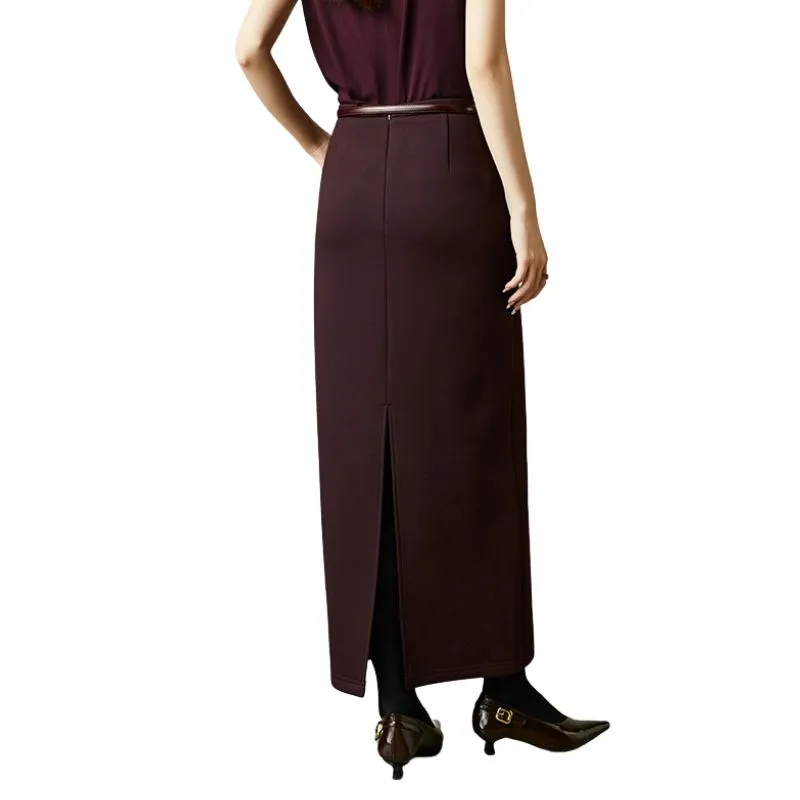 Late White Casual Long Skirt Women's Ancora Red-1