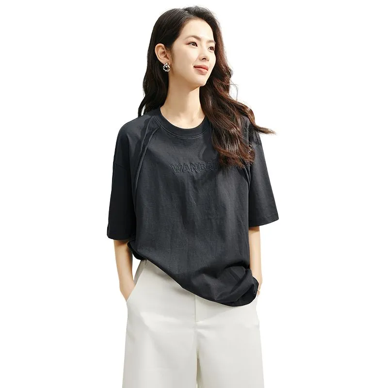 Late White T Shirts Women's Dark Gray-2
