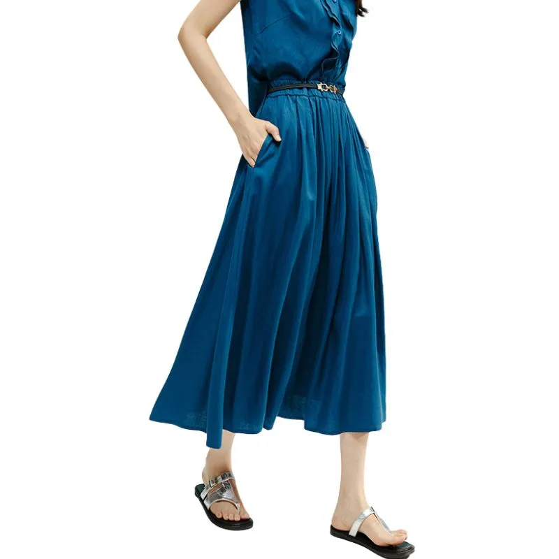 Late White Casual Long Skirt Women's-2