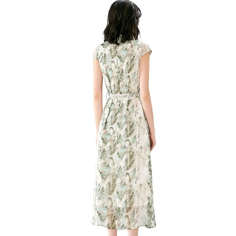 Late White Short Sleeved Dress Women's-3