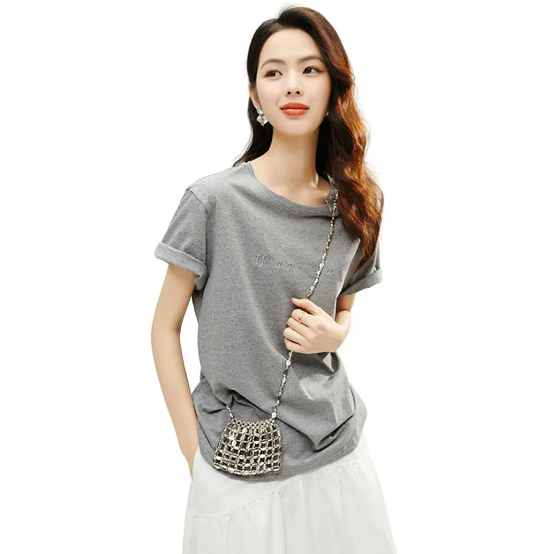 Late White T Shirts Women's Heather Gray-2