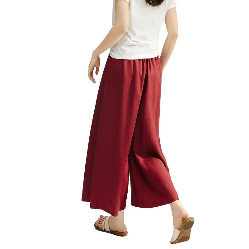 Late White Casual Pants Women's Dark Red-3