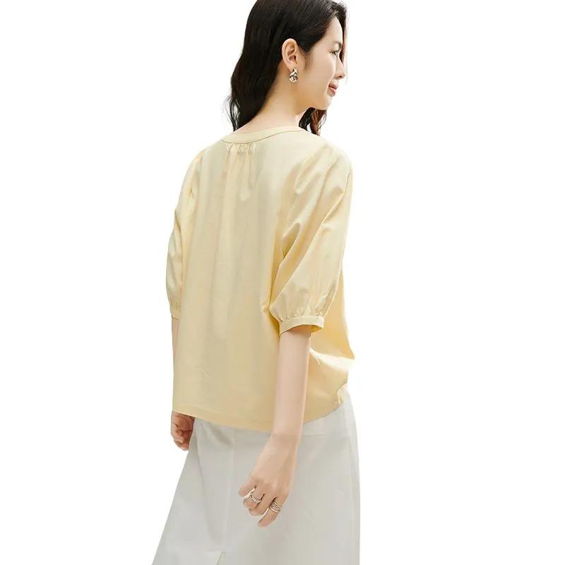 Late White Shirts Women's Light Yellow-3