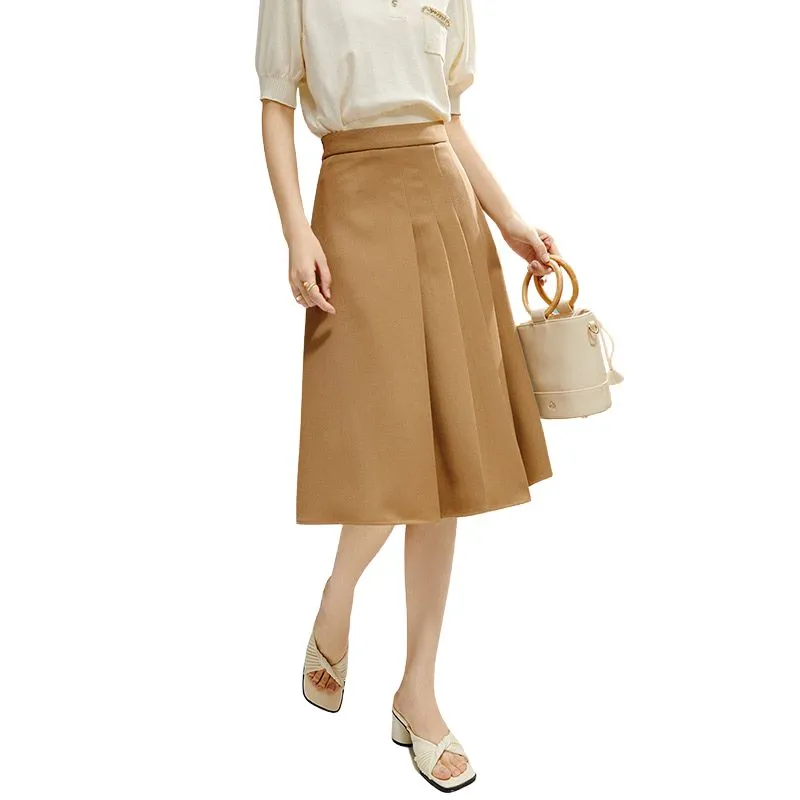 Late White Casual Long Skirt Women's-2