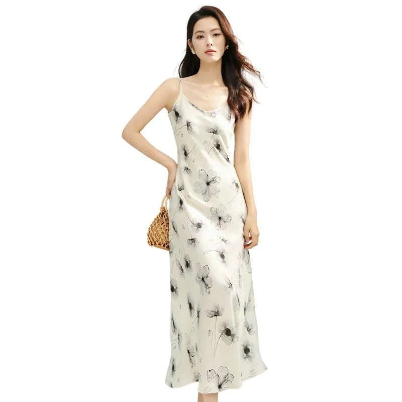 Late White Slip Dress Women's Multicolor-2