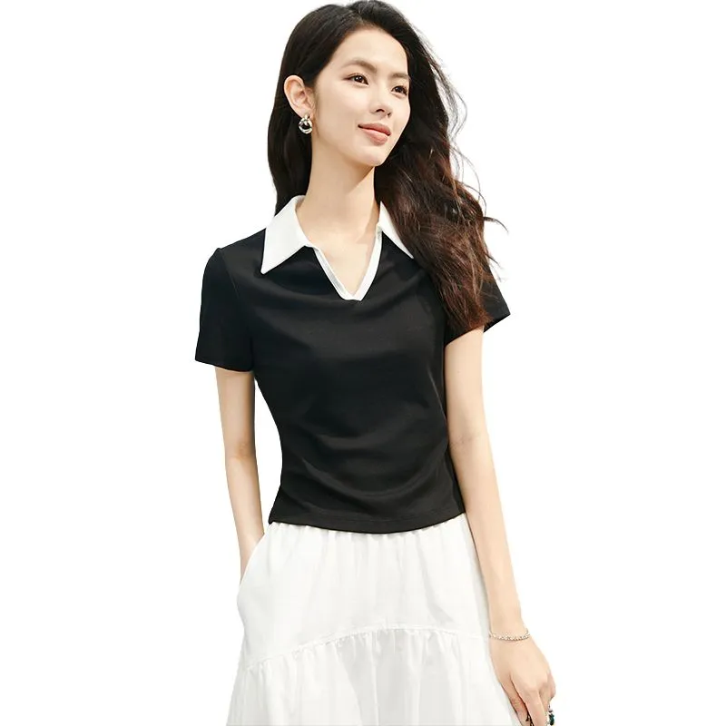 Late White T Shirts Women's Black-2
