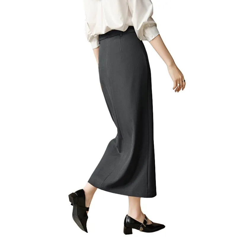 Late White Casual Long Skirts Women's-1