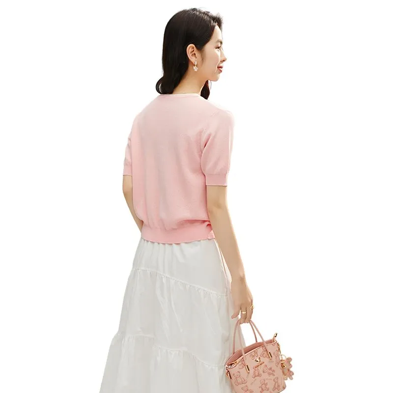 Late White Knitwear Women's Pink-3