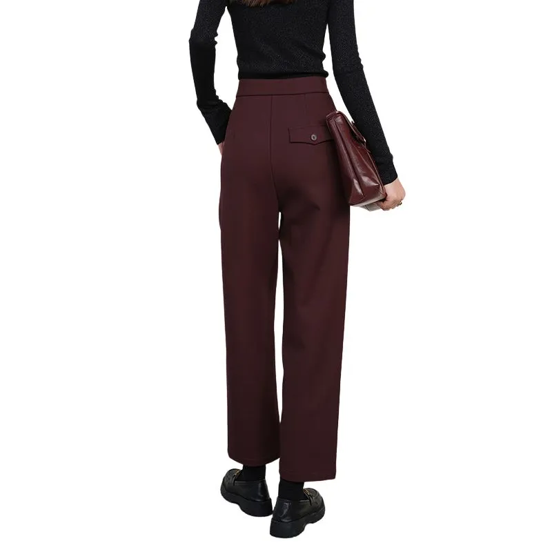 Late White Casual Pants Women's Ancora Red-1