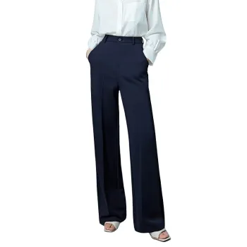 Late White Casual Pants Women's Dark Blue