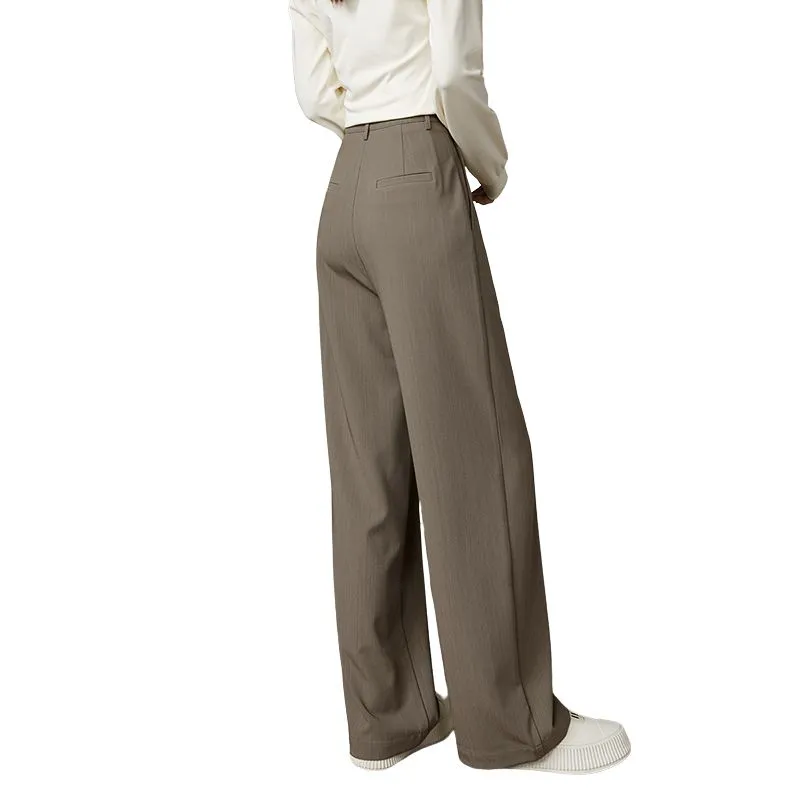 Late White Casual Pants Women's Dark Khaki-3