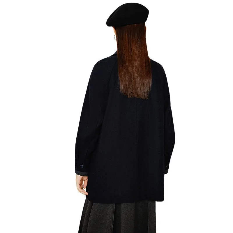 Late White Coat Women's Dark Blue-0