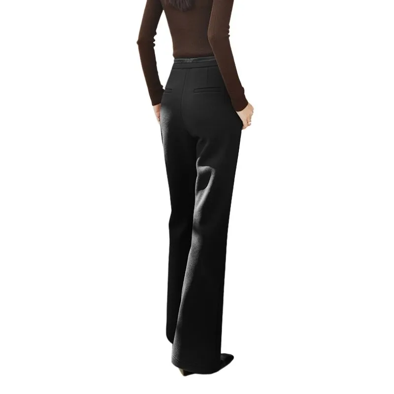 Late White Casual Pants Women's Black-1