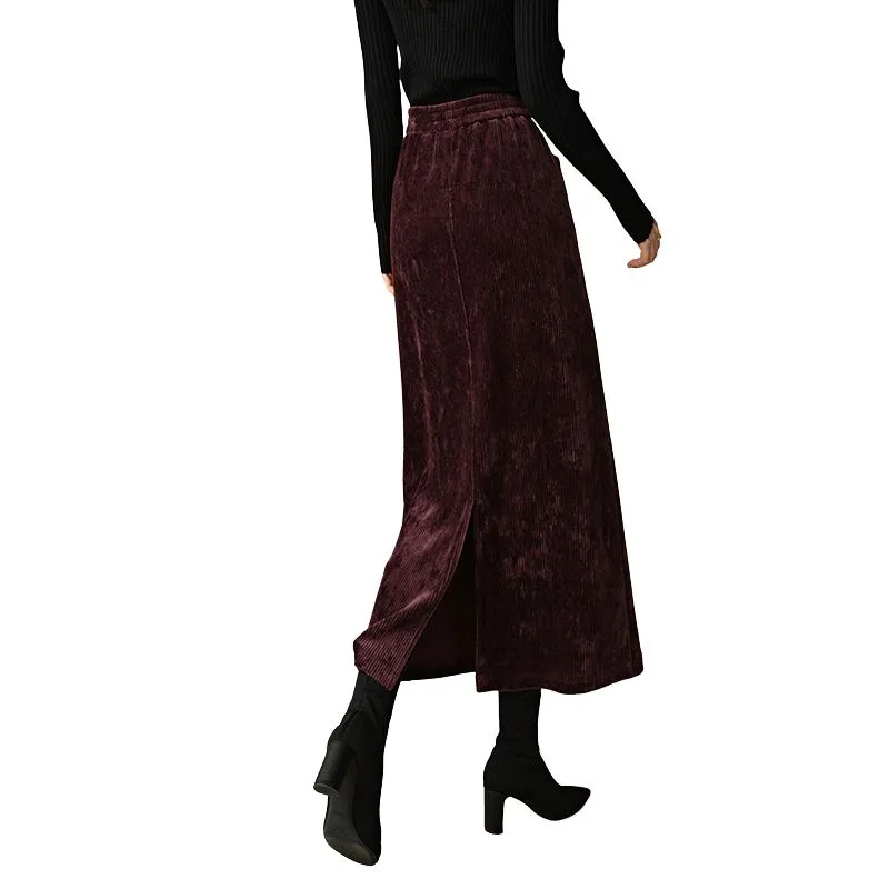 Late White Casual Long Skirt Women's-1
