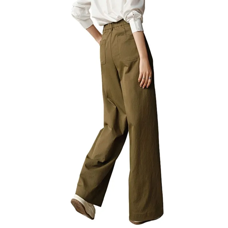 Late White Casual Pants Women's Army Green-1