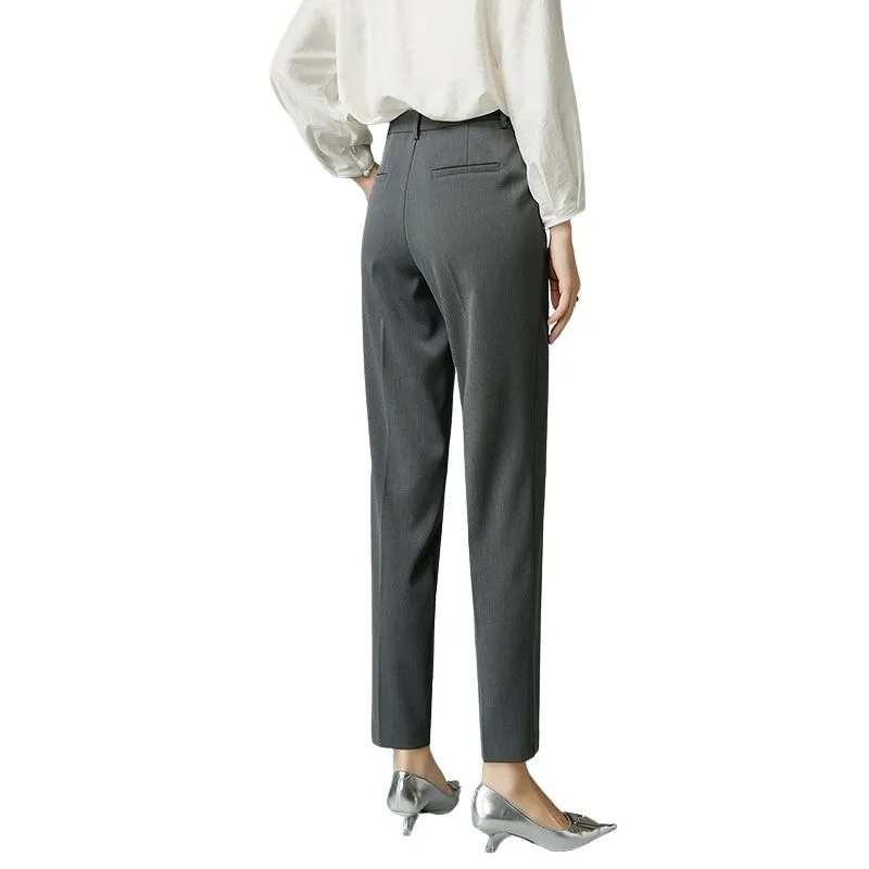 Late White Casual Pants Women's Dark Coffee-9