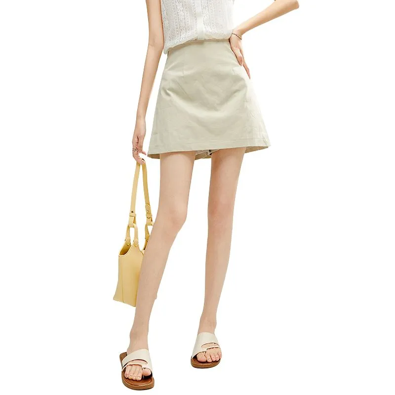 Late White Casual Shorts Women's Light Apricot-2