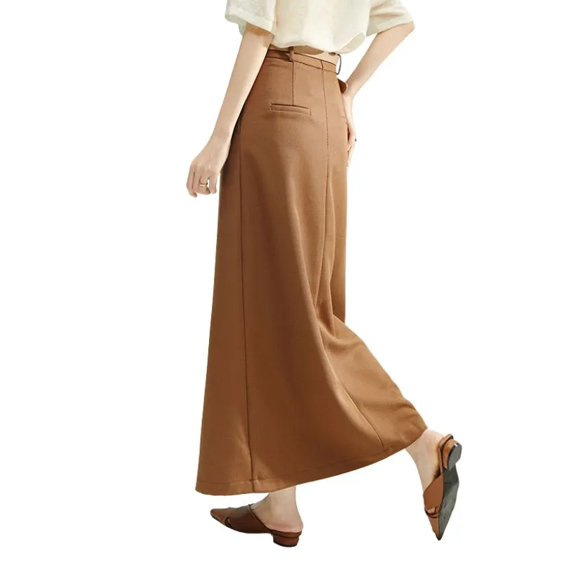 Late White Casual Long Skirt Women's-3