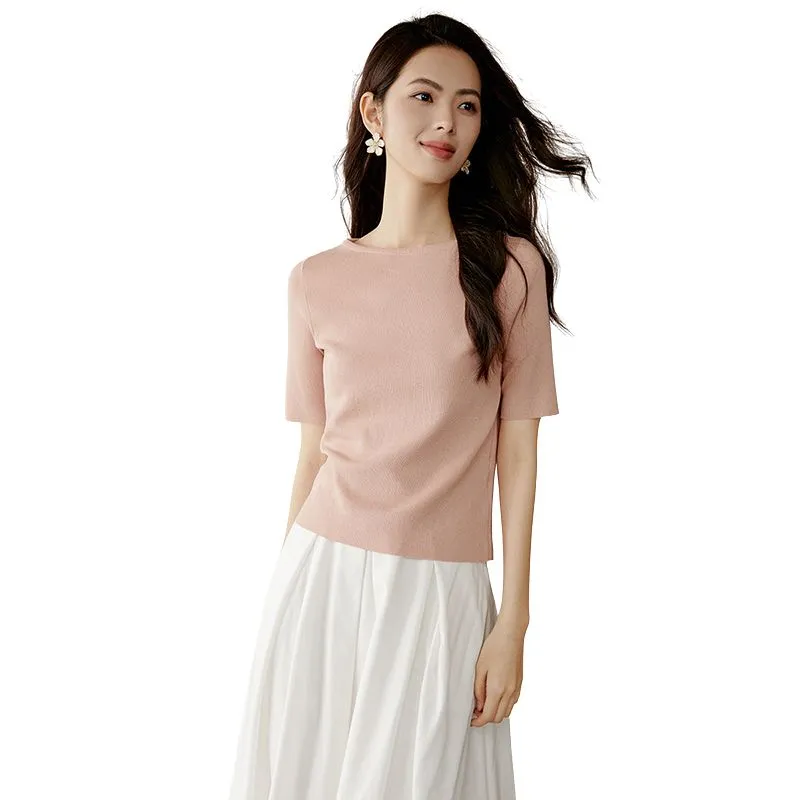 Late White Knitwear Women's Dusty Pink-2