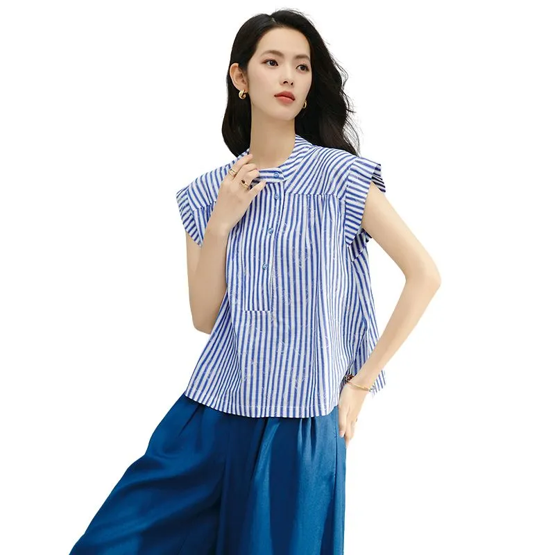 Late White Shirt Women's Stripes-2