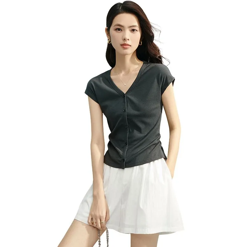 Late White Regular T Shirt Women's Dark Gray-2