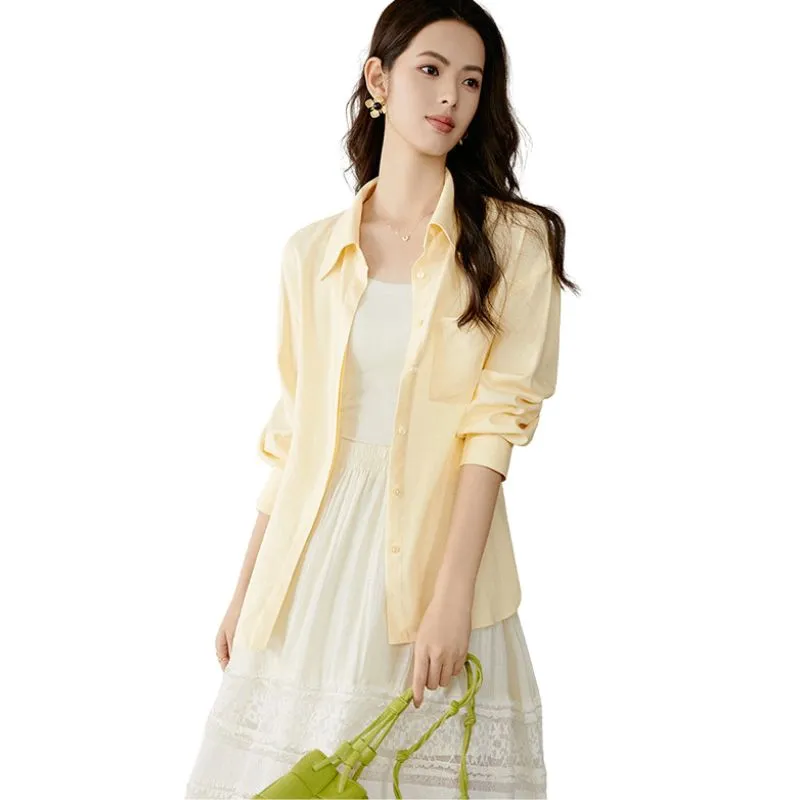 Late White Shirt Women's Light Yellow-2