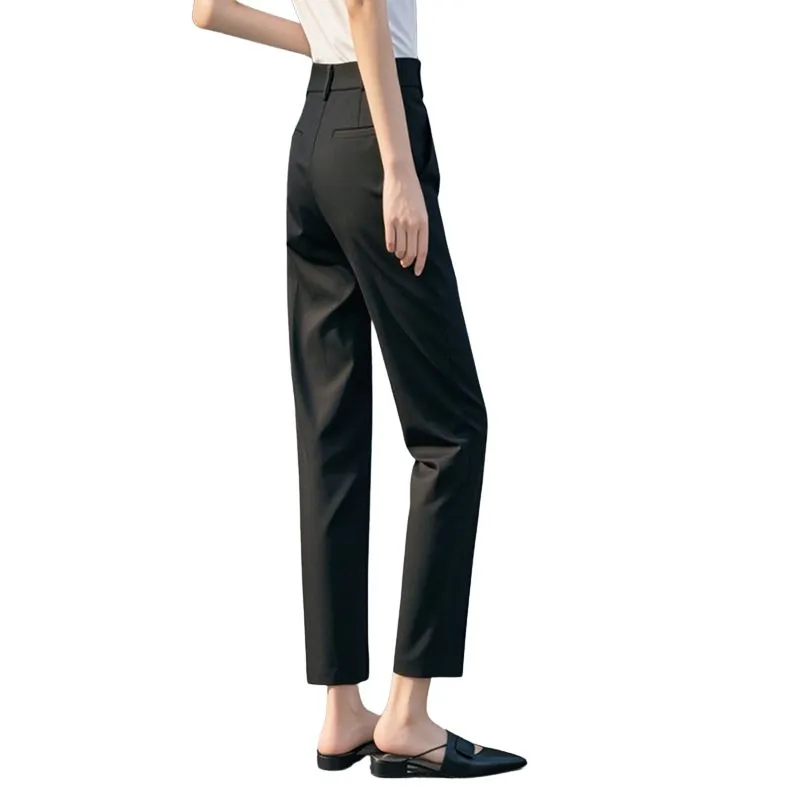 Late White Casual Pants Women's Dark Blue-5