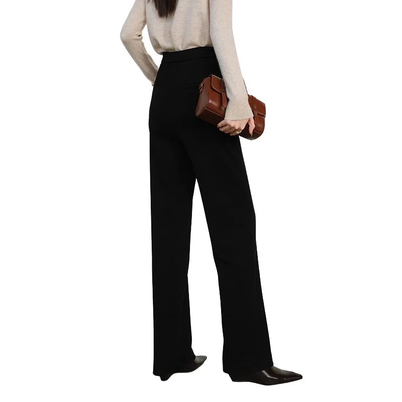 Late White Casual Pants Women's Beige Apricot-5