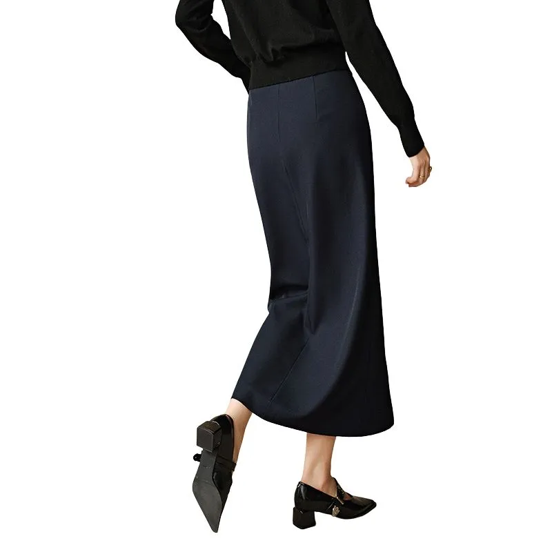 Late White Casual Long Skirts Women's-5