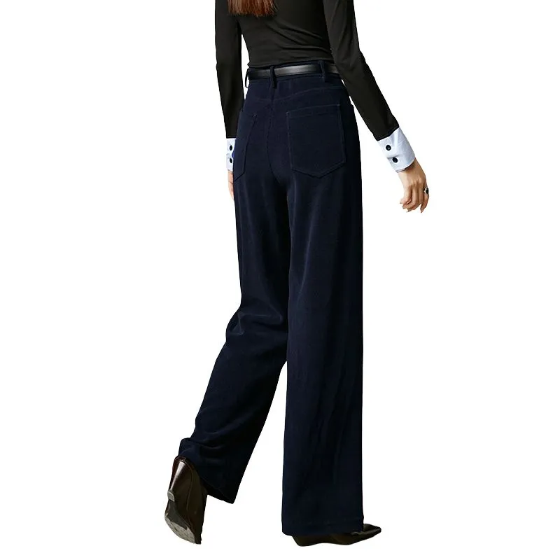 Late White Casual Pants Women's Dark Blue-1