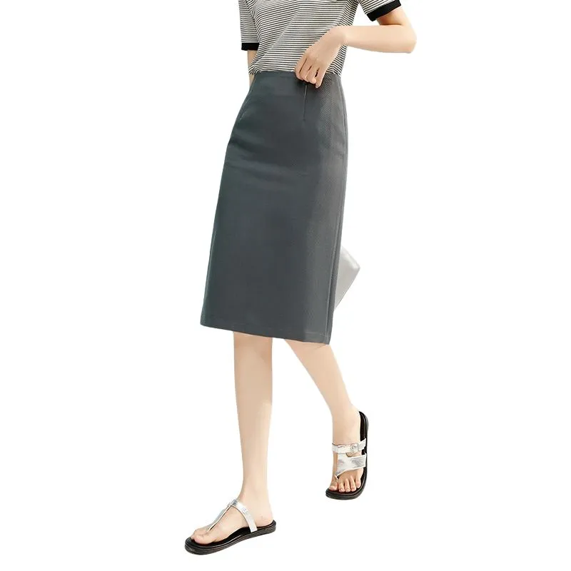 Late White Casual Long Skirt Women's-2