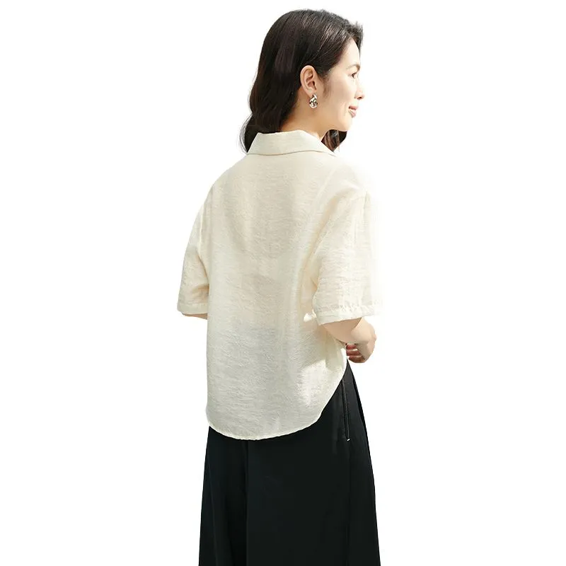 Late White Shirts Women's Beige Yellow-3