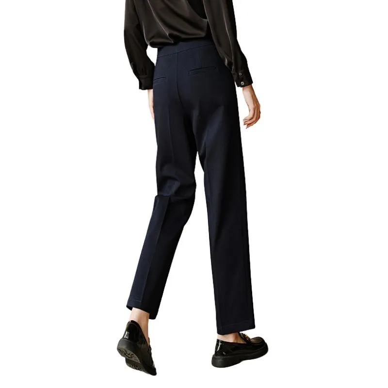 Late White Casual Pants Women's Dark Blue-1