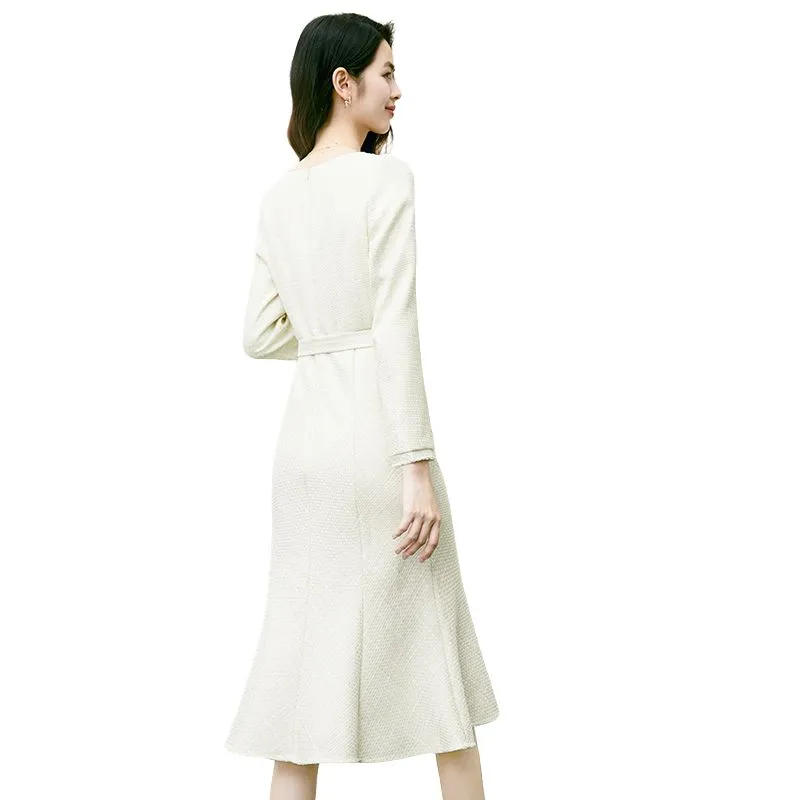 Late White Dress Women's Apricot-3