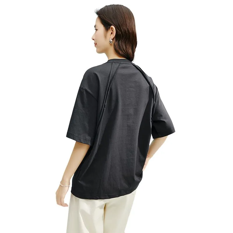 Late White T Shirts Women's Dark Gray-3