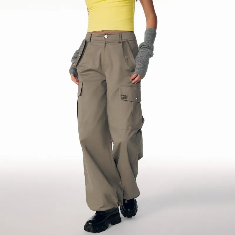 PUKI Casual Pants Women's Gray Brown-3