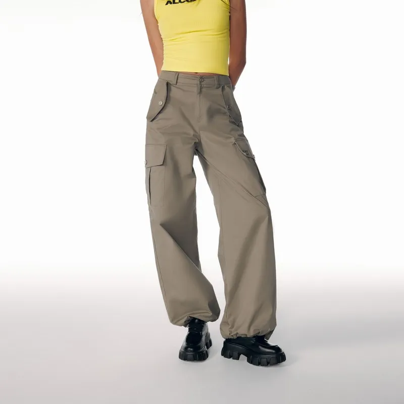 PUKI Casual Pants Women's Gray Brown-2