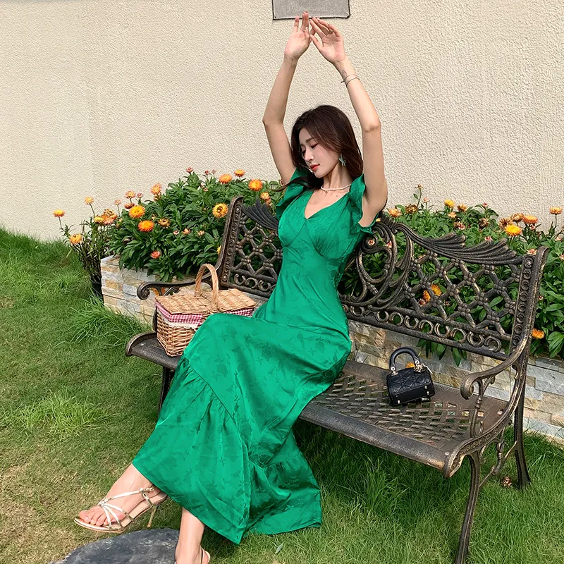 CZMO Sleeveless Dress Women's Green-3